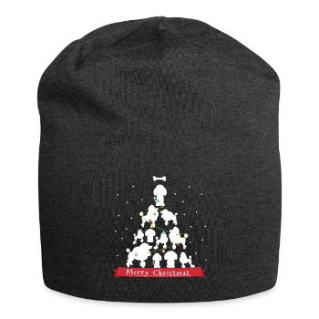 heiratet eben Pudel-Weihnachtsbaum - Jersey-Beanie - Anthrazit - Vorne