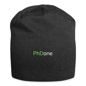 Top Best PhD Done Graduate Gift Design - Jersey Beanie - charcoal grey - Front