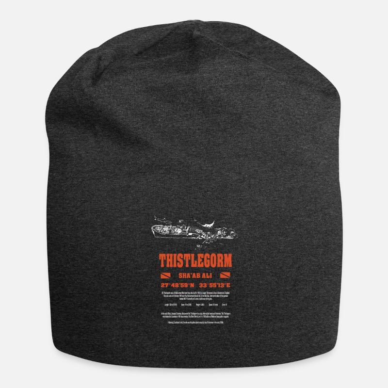 Wreck Red Sea Thistlegorm Diving Gift - Jersey Beanie - charcoal grey
