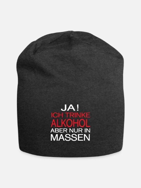 Alkohol Spruch - Jersey-Beanie - Anthrazit
