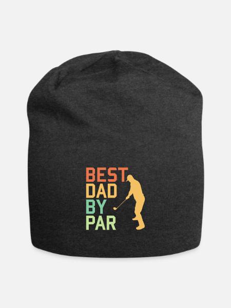 Best Dad By Par - Geschenk für einen Golfer - Jersey-Beanie - Anthrazit