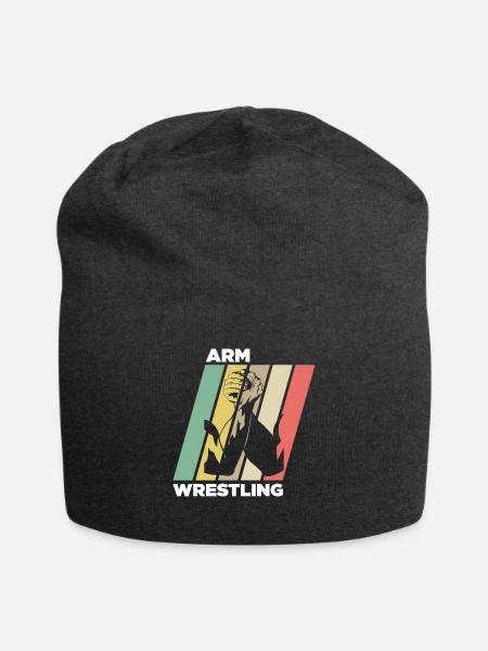 Arm Wrestling Vintage Retro Arm-Drücken - Jersey-Beanie - Anthrazit