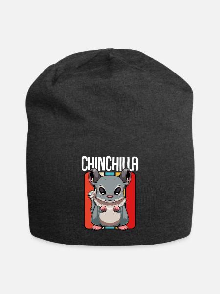 Chinchilla Pop Art Panel - Jersey-Beanie - Anthrazit