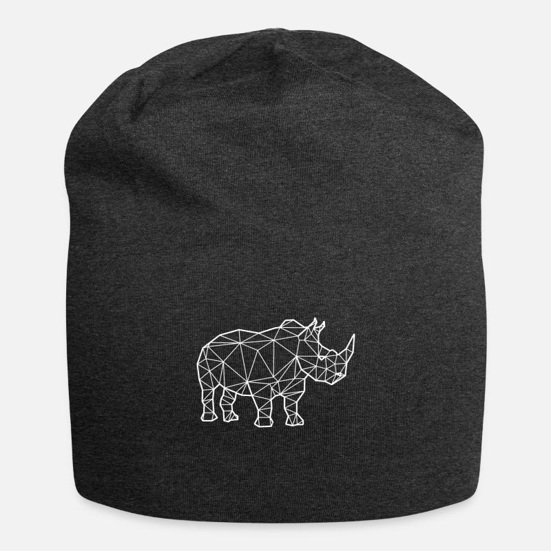 Rhinoceros polygon - Jersey Beanie - charcoal grey