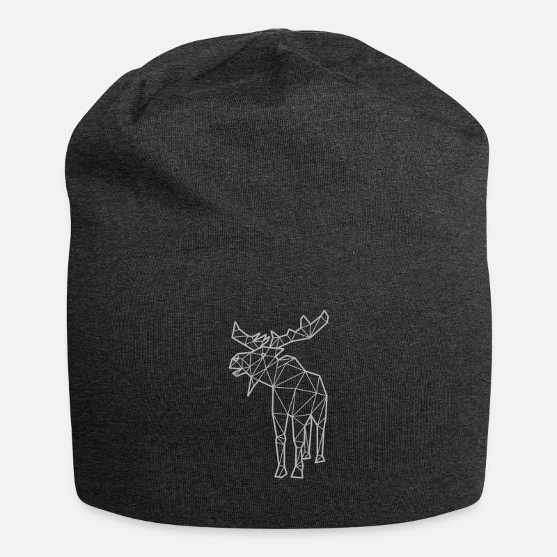 Moose polygon - Jersey Beanie - charcoal grey