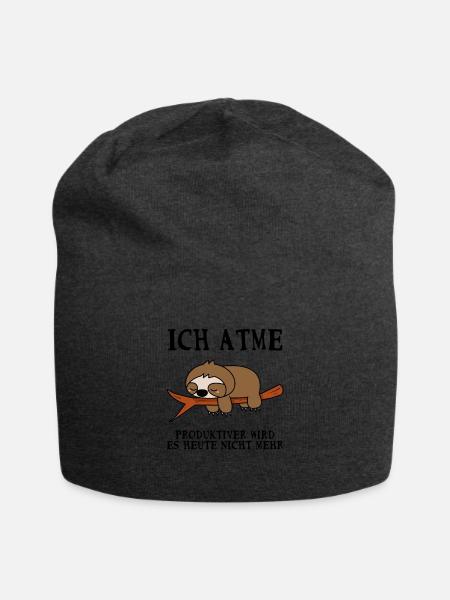 Ich Atme Produktiver Wird Es Heute Nicht Faultier - Jersey-Beanie - Anthrazit