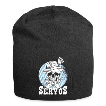 Totenkopf Weißwurst Pirat Bayern Skull Servus - Jersey-Beanie - Anthrazit - Vorne