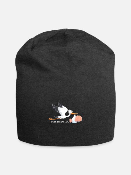 Schwanger Schwangerschaft Baby im Anflug Geburt - Jersey-Beanie - Anthrazit