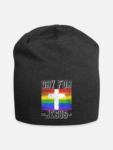 Gay For Jesus LGBT Flagge Glaube - Jersey-Beanie - Anthrazit