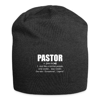 Pastor definition gift priest - Jersey Beanie - charcoal grey - Front