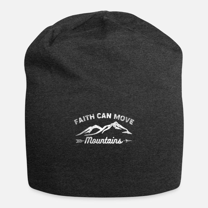Faith Can Move Mountains Bergsteiger Jesus - Jersey-Beanie - Anthrazit