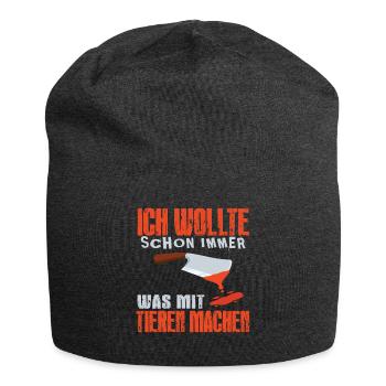 ich wollte schon immer was mit tieren machen - Jersey-Beanie - Anthrazit - Vorne