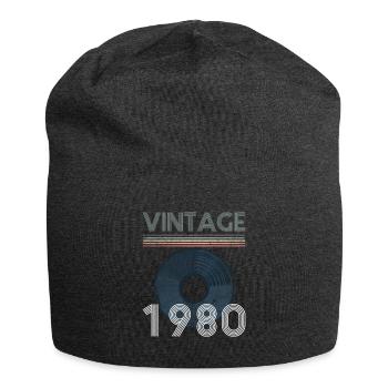 Disque vinyle vintage 40e anniversaire 1980 - Bonnet en jersey - charbon - Devant