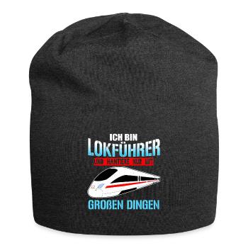 Ich Bin Lokführer Und Hantiere Nur Mit Großen Ding - Jersey-Beanie - Anthrazit - Vorne