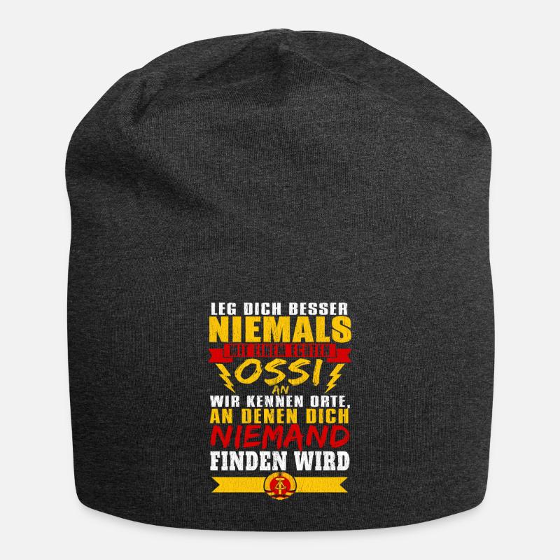 leg dich besser niemals mit einem echten ossi an - Jersey-Beanie - Anthrazit