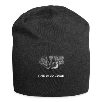 Temps to go Vegan Vegan Vegan Vegan vegan veganes - Bonnet en jersey - charbon - Devant