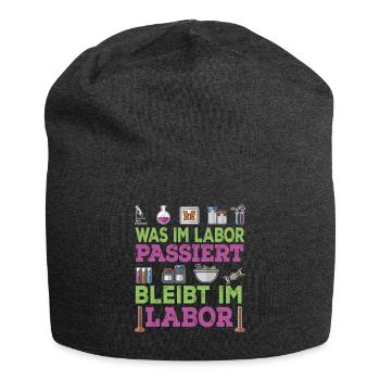 Biologie - Was Im Labor Passiert Bleibt Im Labor - Jersey-Beanie - Anthrazit - Vorne