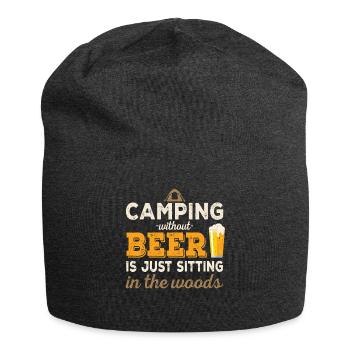Tents Camping Camper Caravan Tents Gift - Jersey Beanie - charcoal grey - Front