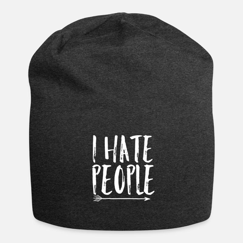 I hate People - Jersey-Beanie - Anthrazit