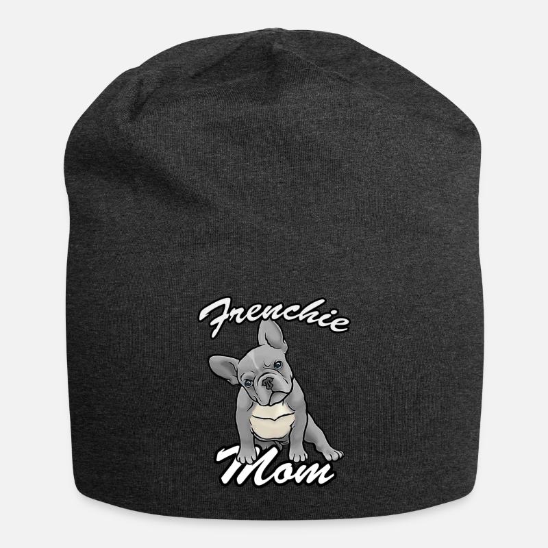 Frenchie Mutter blau - Jersey-Beanie - Anthrazit