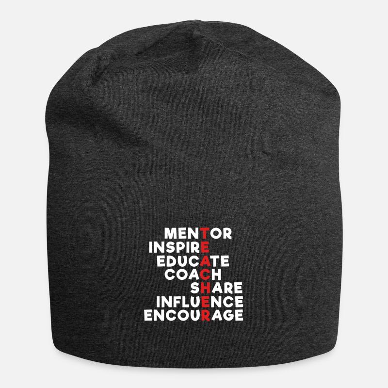 Enseignant Enseignant Mentor Inspire Coach Partager Éduquer - Bonnet en jersey - charbon