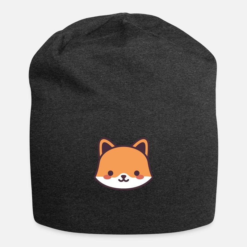 Fox kawaii - Jersey Beanie - charcoal grey