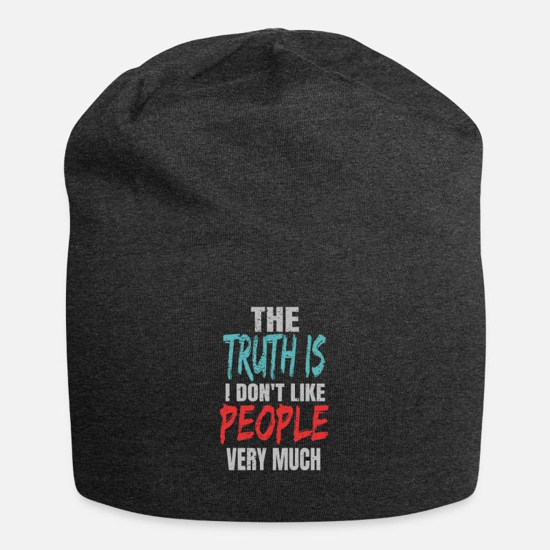 Ich hasse Menschen - Jersey-Beanie - Anthrazit