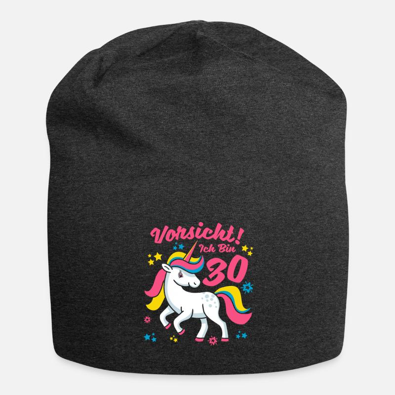 Vorsicht ich bin 30 - 30. Geburtstag Einhorn - Jersey-Beanie - Anthrazit