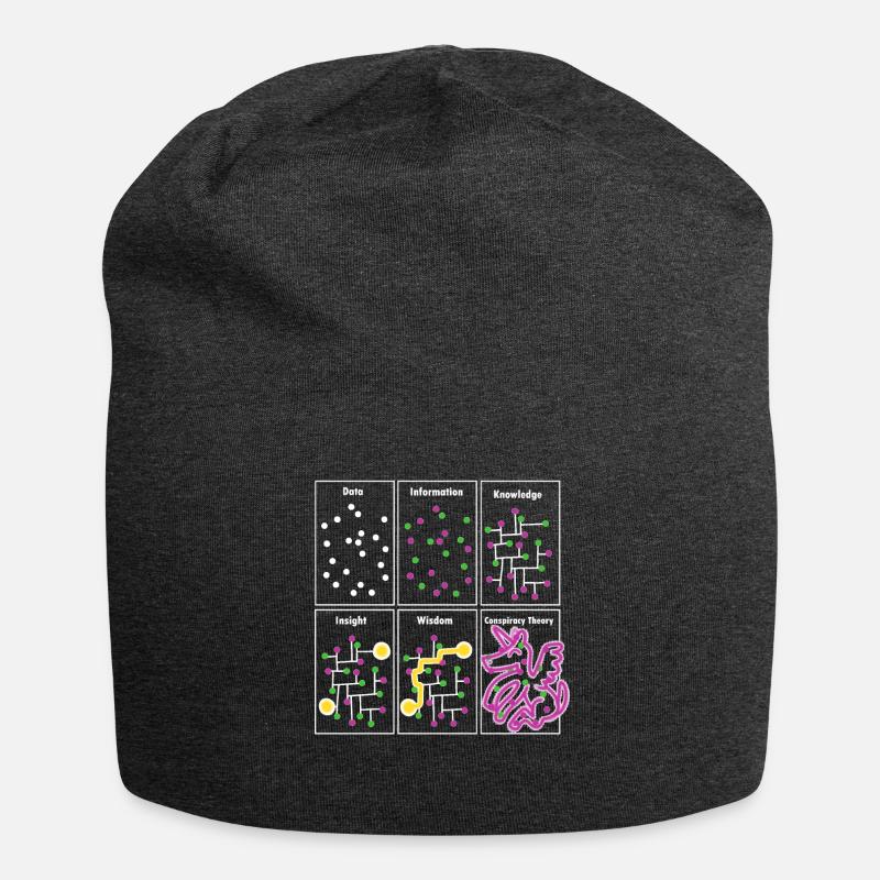 Anti-conspiracy data knowledge wisdom - Jersey Beanie - charcoal grey