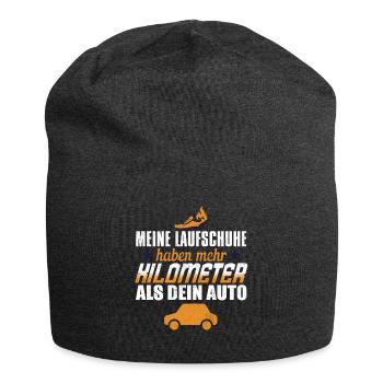 Meine Schuhe Haben Mehr Kilometer Als Dein Auto - Jersey-Beanie - Anthrazit - Vorne