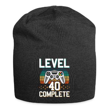 Level 40 Complete 40 Jahre Gamer Zocker Männer - Jersey-Beanie - Anthrazit - Vorne
