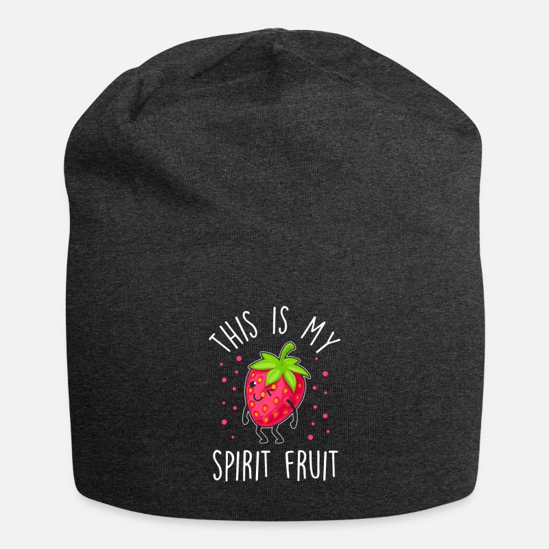 Erdbeere lustiger Spruch - Jersey-Beanie - Anthrazit