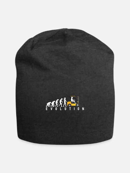 Staplerfahrer Evolution Lagerist Spruch - Jersey-Beanie - Anthrazit