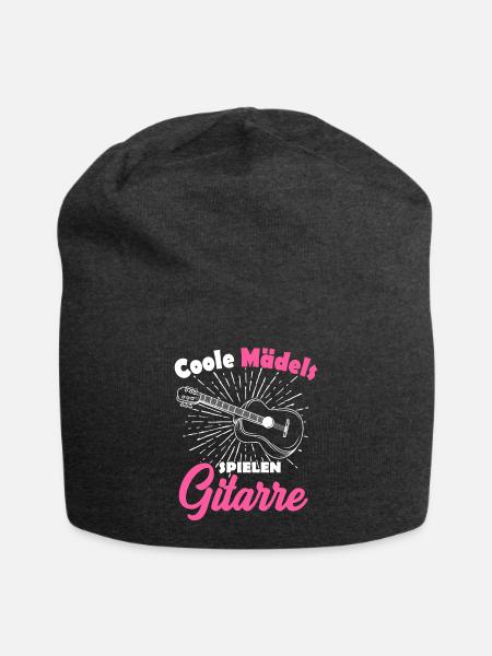 Gitarristin Geschenk für Mädchen Frauen - Jersey-Beanie - Anthrazit