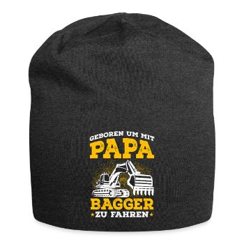 Geboren um mit Papa Bagger zu fahren - Jersey-Beanie - Anthrazit - Vorne