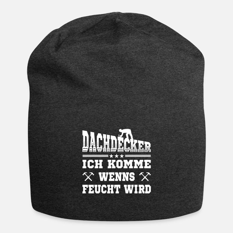 Dachdecker lustige Sprüche Handwerker - Jersey-Beanie - Anthrazit