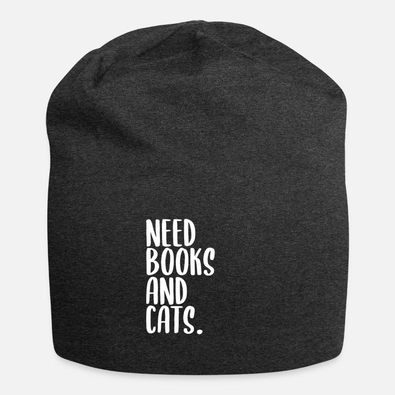 Livres et chats disant - Bonnet en jersey - charbon