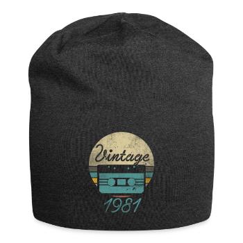 Cassette vintage 1981 Cadeau 40e anniversaire - Bonnet en jersey - charbon - Devant