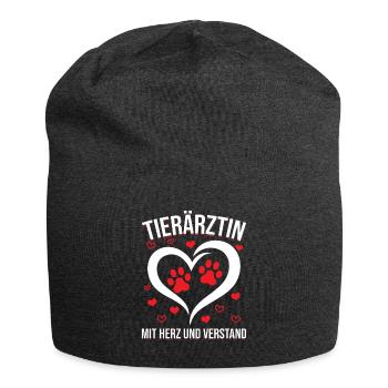 Tierärztin Geschenk - Jersey-Beanie - Anthrazit - Vorne