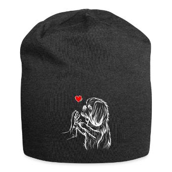 Shih Tzu Love Dog Holder Gift - Jersey Beanie - charcoal grey - Front