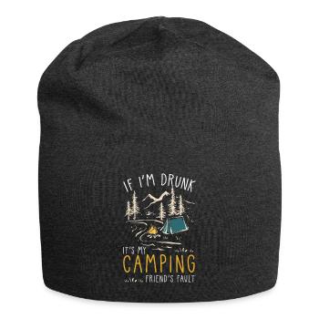 Camping Camper Spruch lustig Geschenk - Jersey-Beanie - Anthrazit - Vorne