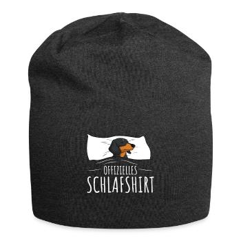 Offizielles Schlafshirt Schlafanzug Dackel Hund - Jersey-Beanie - Anthrazit - Vorne