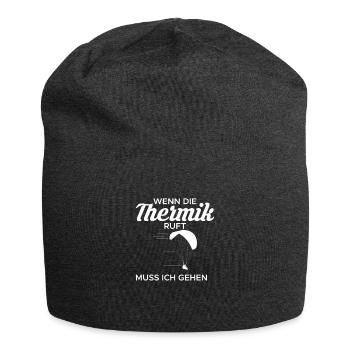 Wenn Die Thermik Ruft Muss Ich Gehen Paragleiter - Jersey-Beanie - Anthrazit - Vorne