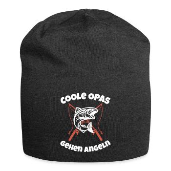 Coole Opas gehen angeln Angler Opa Angelrute Fisch - Jersey-Beanie - Anthrazit - Vorne