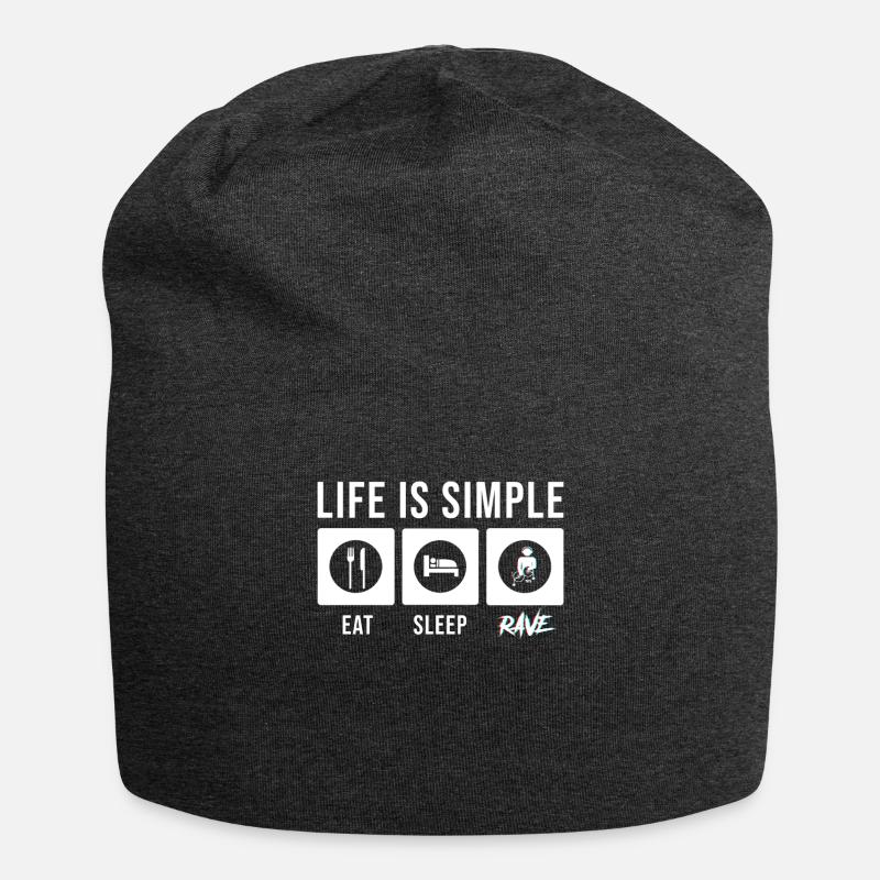 Rave Raver Techno Electro Musik - Jersey-Beanie - Anthrazit