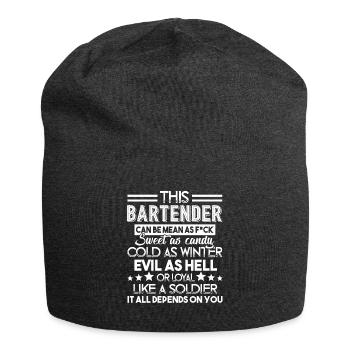 Bartender Bartender ist süß wie Süßigkeiten - Jersey-Beanie - Anthrazit - Vorne