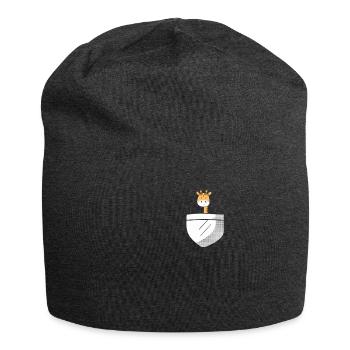 Girafe mignonne - Bonnet en jersey - charbon - Devant