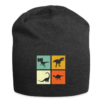Dino Dinosaurier - Jersey-Beanie - Anthrazit - Vorne