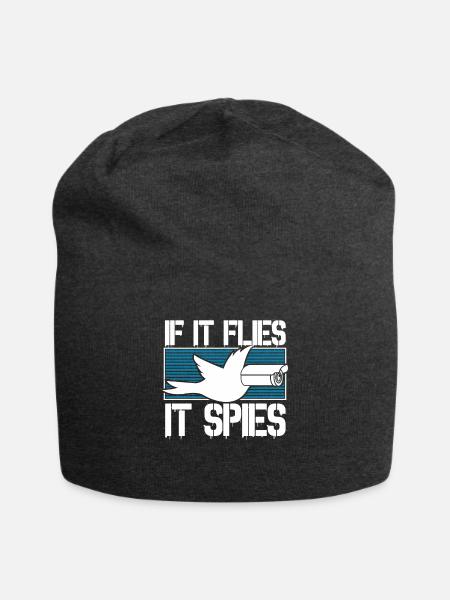 Vogel Verschwörungstheorie Drohnen Überwachung - Jersey-Beanie - Anthrazit
