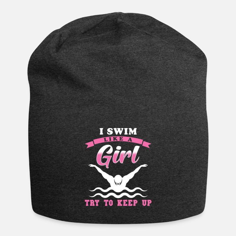 Natation Filles - Bonnet en jersey - charbon